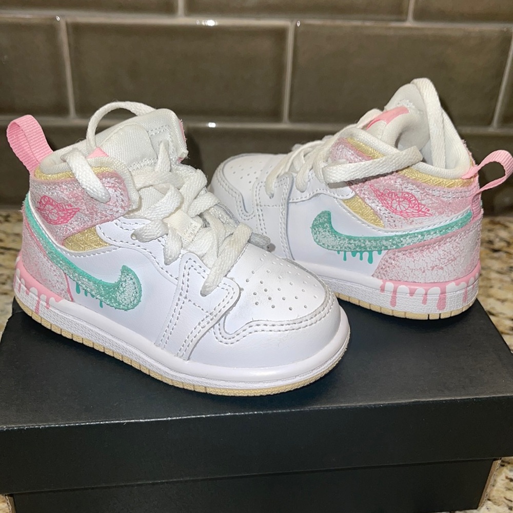 🍦Jordan 1 MID SE Ice Cream Drip toddler sneakers